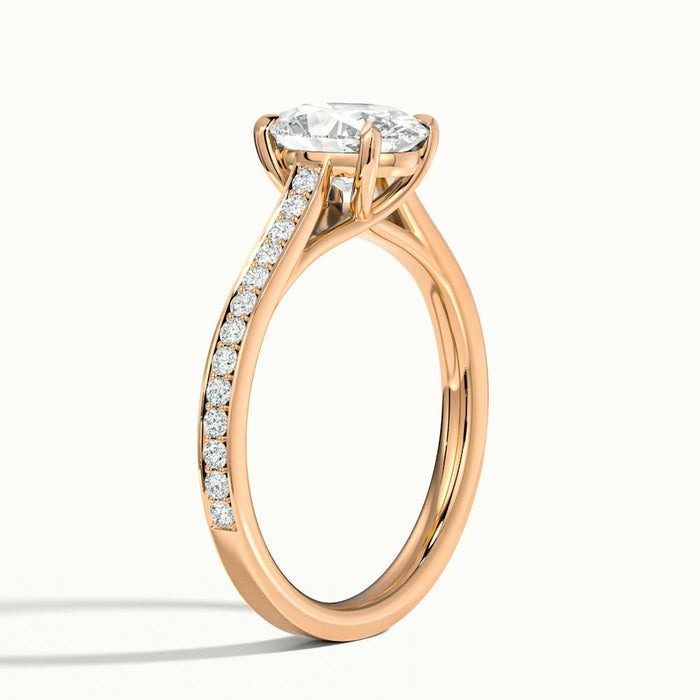Gilded Oval Temple Pavé Moissanite Engagement Ring